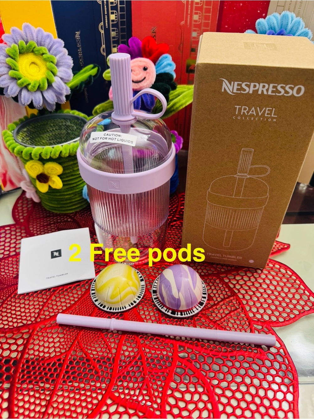 Nespresso Travel Tumbler in Pale Lavender and Clear